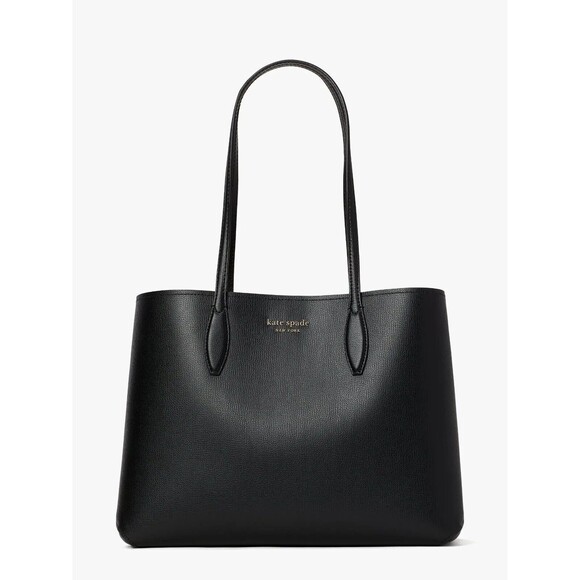 New Kate Spade All Day Large Tote Leather Black Multi - Picture 1 of 9